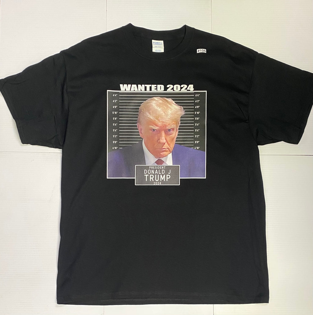 Wanted For President 2024 Trump colored Mugshot T-shirt
