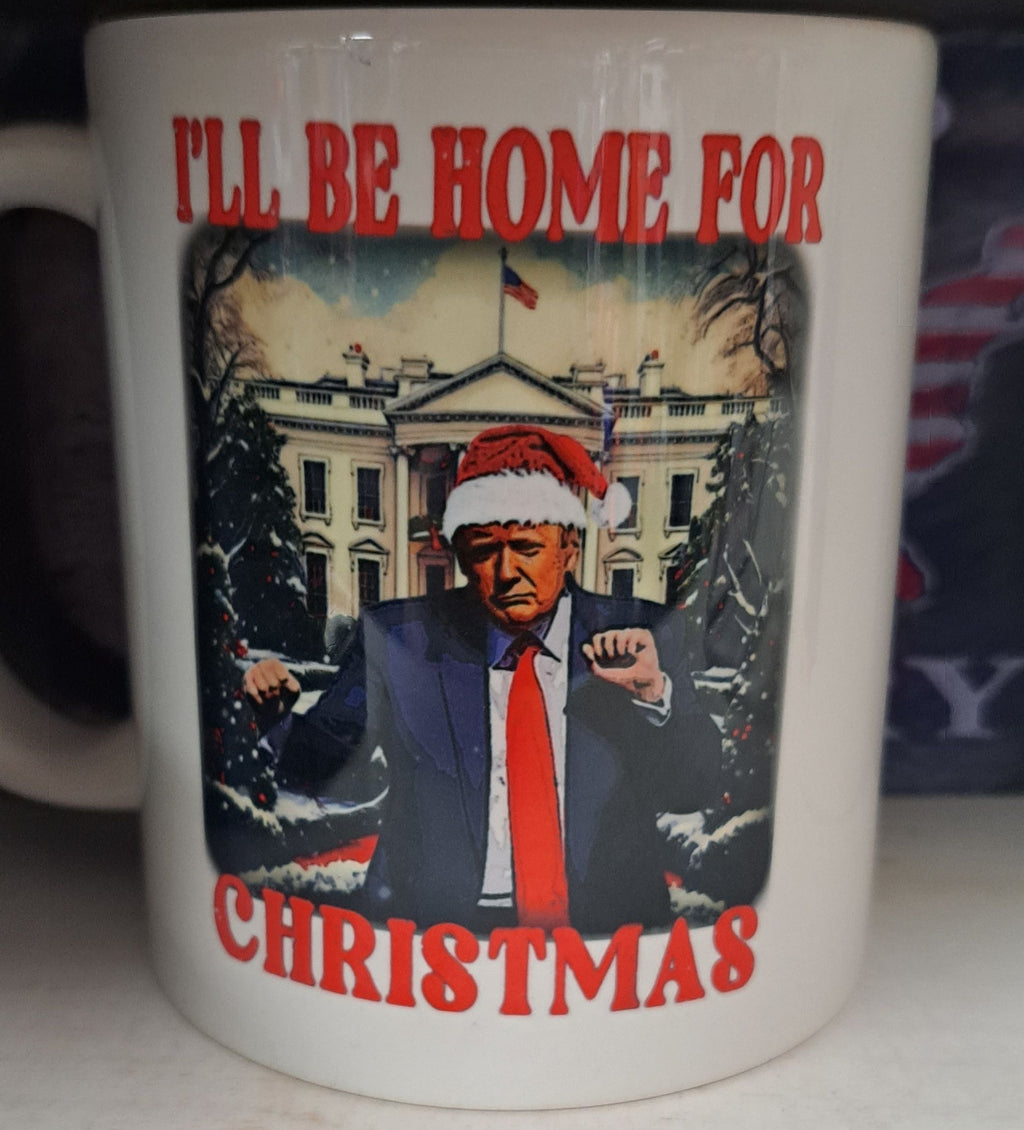 Trump I'll Be Home For Christmas Mug