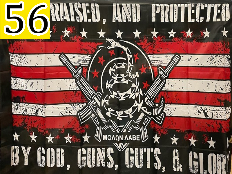 Born, Raised, And Protected By God, Guns, Guts & Glory Flag