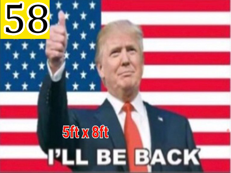 Trump Portrait I'll Be Back Flag