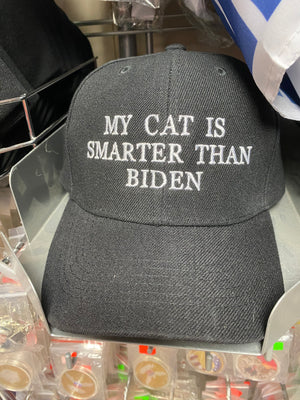 My Cat is Smarter Than Biden embroidered Black Hat