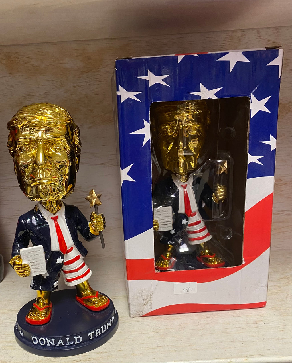 Golden Trump Potus Bobblehead 7 inches tall collectible statue