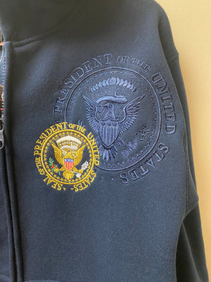 Premium Embroidered Navy Blue "Trump Save America" signature hoodie