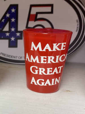 "Make America Great Again" red glass shot glass