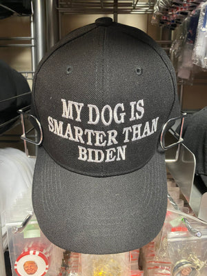 My Dog is Smarter Than Biden embroidered Black Hat