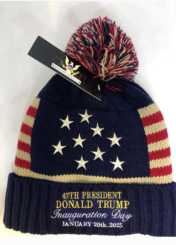 Trump Inauguration Day 2025 Pom Beanie Hat