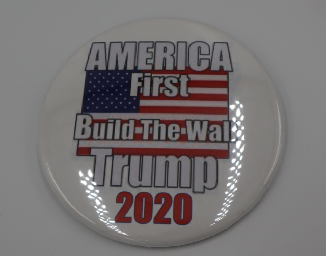 America First Trump Build the wall 2020 3" Button pin