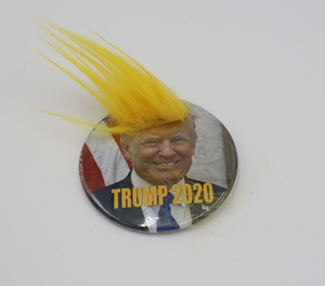 Hairy President Trump Button 3 inch pin