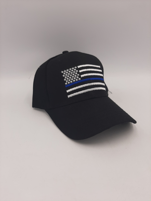 American Thin Blue Line Police Flag Hat